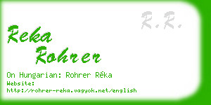 reka rohrer business card