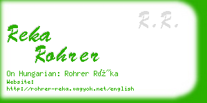 reka rohrer business card